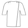 T-shirt dos croisé complet pressions du 38 au 56 - schéma ouverture dos
