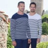 Pull 100% coton pour homme - motif marinière