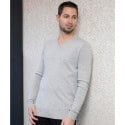 Pull gris 87% coton T2 à 7