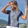 Pull mélange coton T.38 à 56 bleu