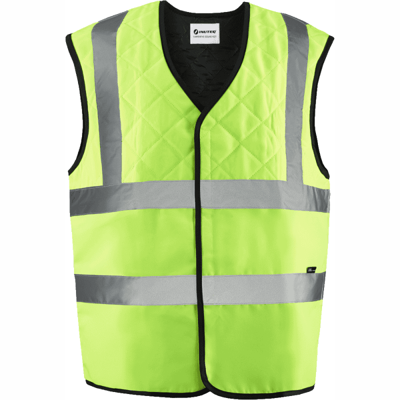Gilet de sécurité rafraîchissant jaune de face Gilet de sécurité rafraîchissant jaune de face