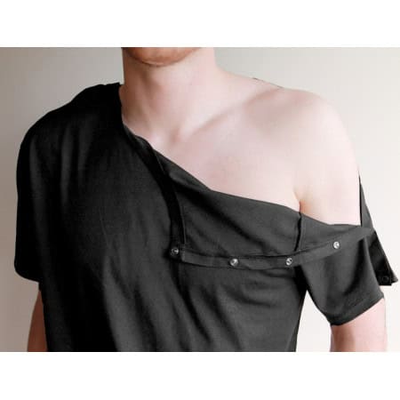 Tee-shirt ouverture complète 2 épaules zoom ouverture épaule