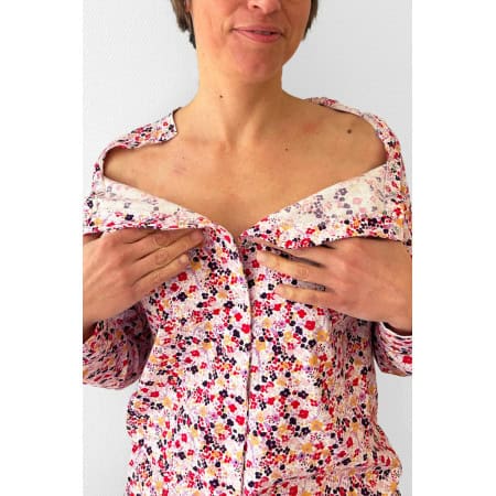 T-shirt ML ouvert  épaules & devant S à 3XL - ouverture