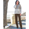 Pantalon ceinture confort T 38 à 56 marron tenue
