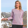 Pull  fentes sur côté T. 38 à 64 - rose