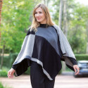 Poncho graphique tons gris