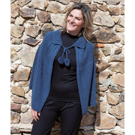 Poncho pompon 2 coloris
