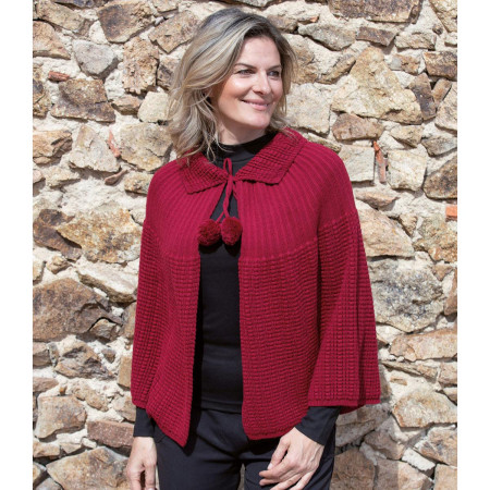 Poncho pompon 2 coloris