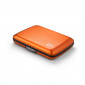 Porte cartes aluminium sécurisé RFID Orange trois quart