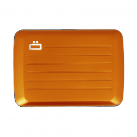 Porte cartes aluminium sécurisé RFID Orange dessus