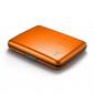 Portefeuille alu. RFID - Orange trois quart