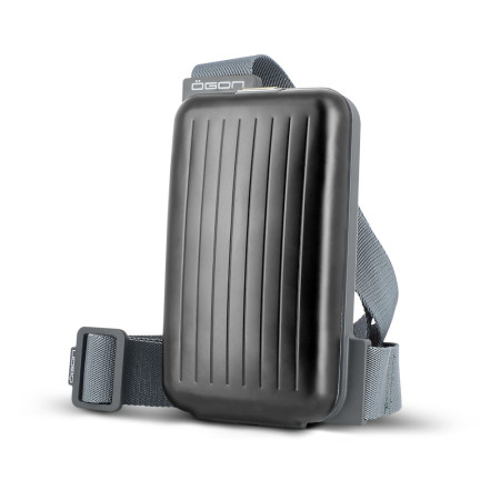 Sac banane sécurisé alu. RFID - Noir Trois quart