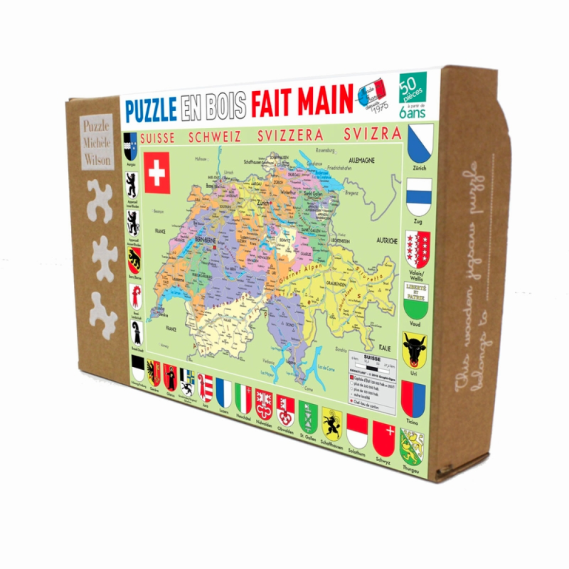 Puzzle 50 pieces - Carte de La Suisse Puzzle 50 pieces - Carte de La Suisse