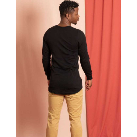T-shirt tribothermic Dos long ML noir / blanc