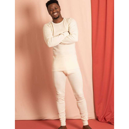 Caleçon long ouvert coton bio ecru