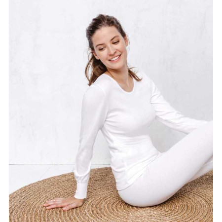 Leggins femme laine et soie sport chamois