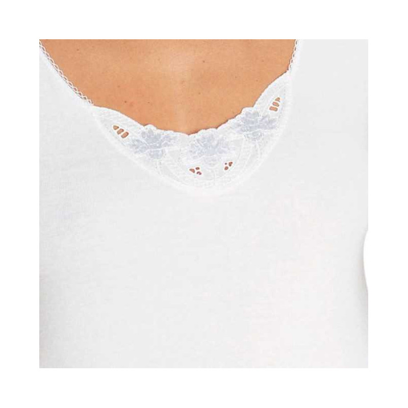 HERMKO 1317 Maillots de Corps Femmes Extra Longs ( env. 10 cm) en 100% Coton Biologique, Blanc, 38-40 HERMKO 1317 Maillots de Corps Femmes Extra Longs ( env. 10 cm) en 100% Coton Biologique, Blanc, 38-40
