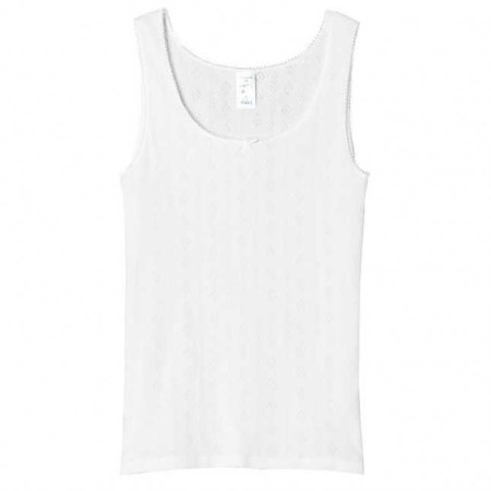 Débardeur femme coton peigné maille losange