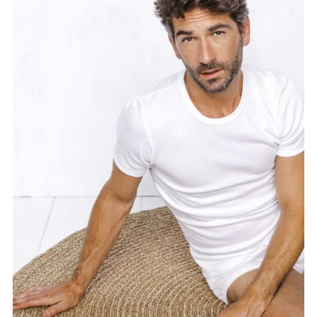 Tee-shirt homme coton bio côtes fines