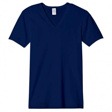 Tee-shirt homme coton bio différents bleus col V
