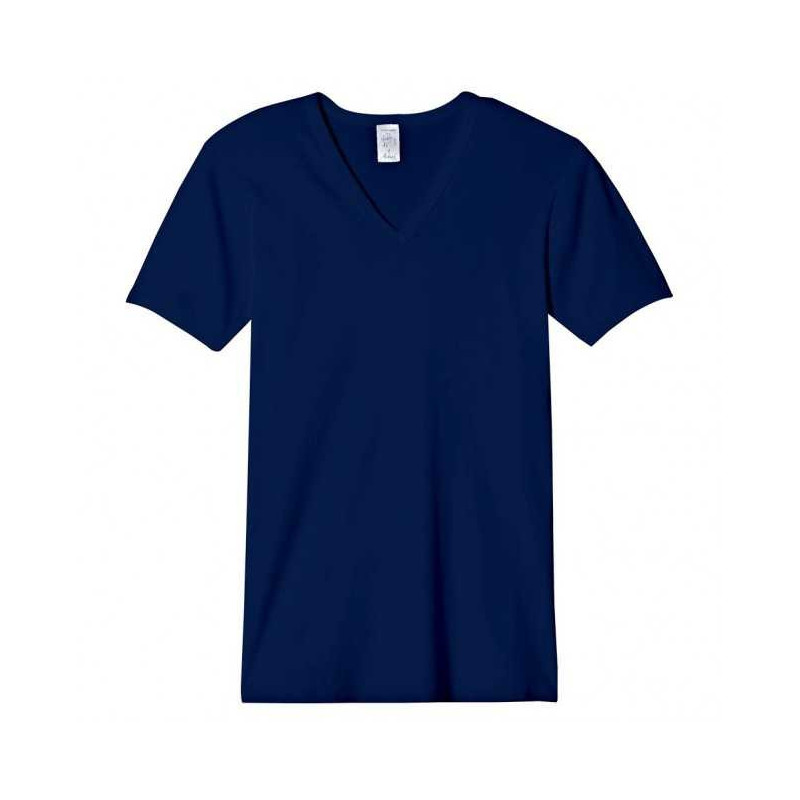 Tee-shirt homme coton bio différents bleus col V
