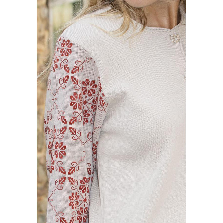 Gilet 2 poches  T.38 à 56 - Beige détail manche