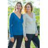 Gilet très doux au toucher T.36 à 54 Bleu et beige