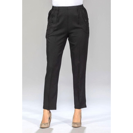 Pantalon poches brodées élastiqué T34 à 68 - noir