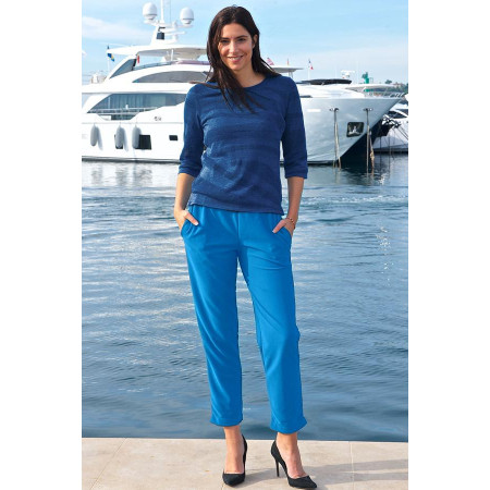 Pantalon tailles 38 à 72 élastiqué bleu