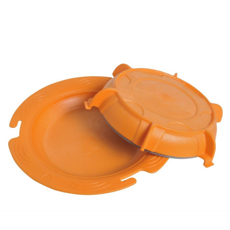 Assiette thermodynamique St-Romain isotherme - orange couvercle ouvert