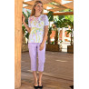 Top fleuri parme tenue