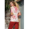 Top imprimé fleuri rose dos