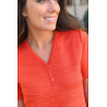 Pull fentes corail zoom
