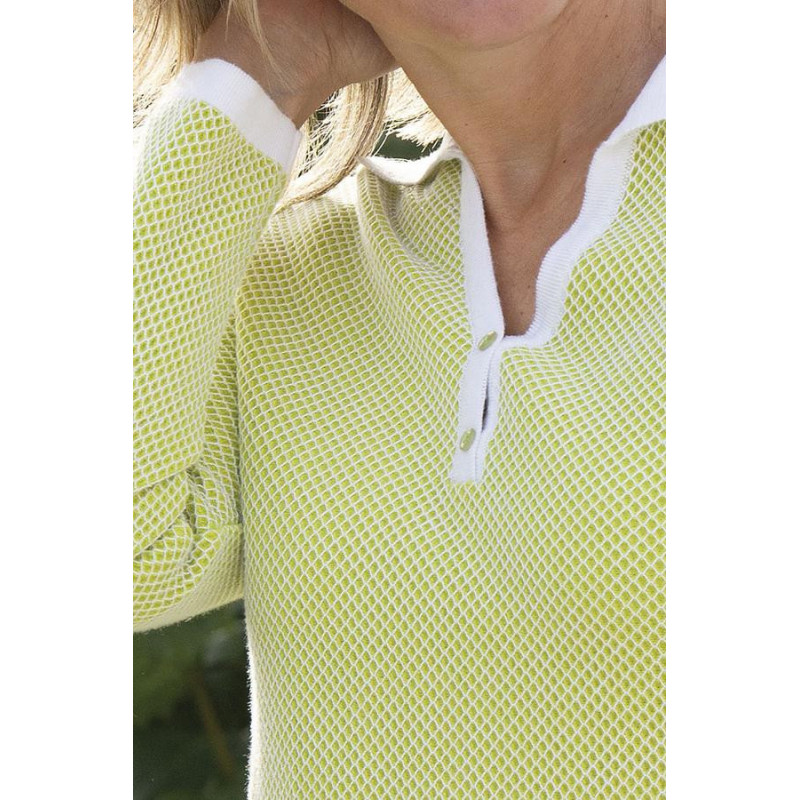 Polo nid abeille anis zoom Polo nid abeille anis zoom