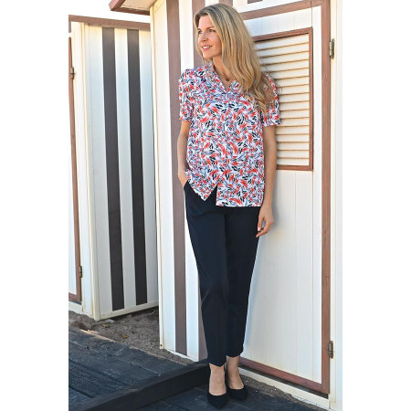 Chemisier blanc fleurs tenue