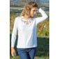 Top broderie coton blanc