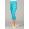 Pantacourt taille élastiquée turquoise profil