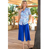 Pantacourt ceinture élastiquée bleu tenue
