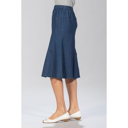 Jupe jean's ceinture élastiquée côté