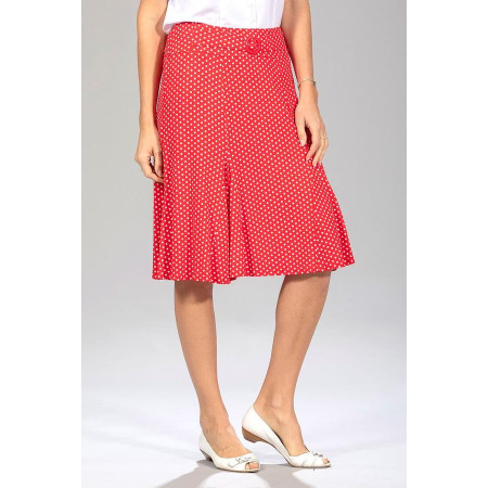 Jupe plissée pois cerise