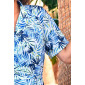 Robe Pauline motif tropical bleu zoom