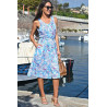 Robe 2 poches ouverte devant bleu zoom