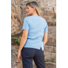 Pull manches courtes dos croisé bleu dos