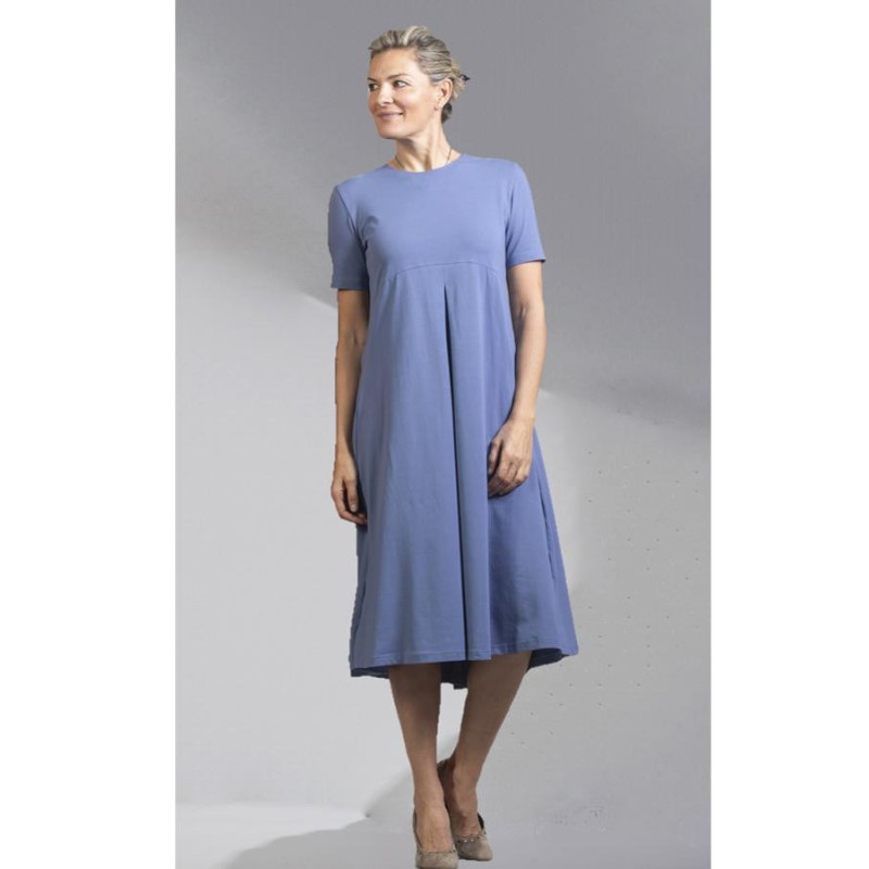 Robe dos croisé bleu