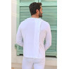 Tee-shirt homme manches longues dos croisé de dos