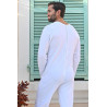 Grenouillère de nuit unie homme blanc de dos