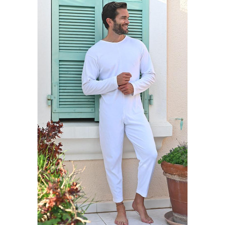Grenouillère de nuit unie homme blanc