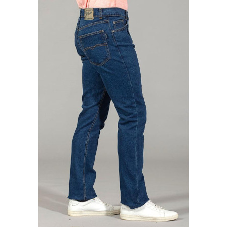 Pantalon jean's foncé braguette profil