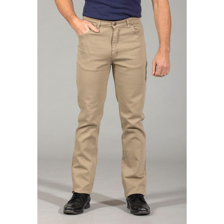 Pantalon jean's beige braguette beige 