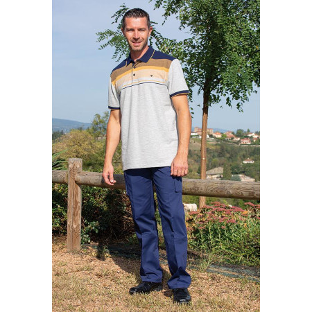 Pantalon ceinture confort avec braguette - marine tenue